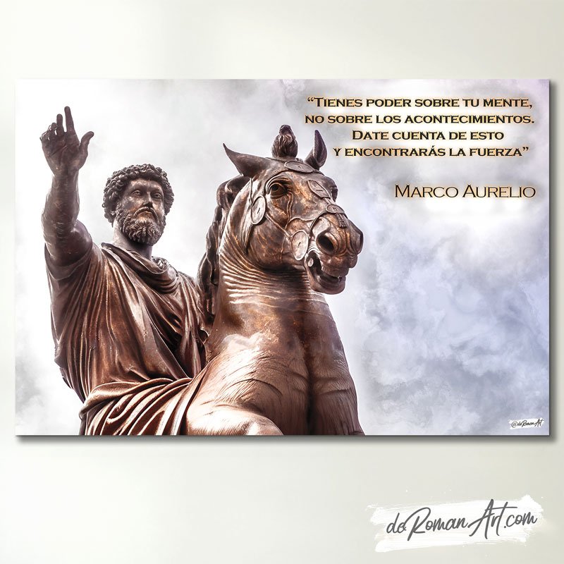 Cuadro De Marco Aurelio Con Frase En Lienzo O L Mina Cuadros Estoicos