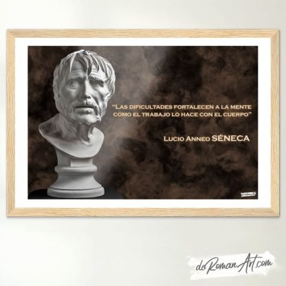 Frase de Seneca en lámina enmarcada