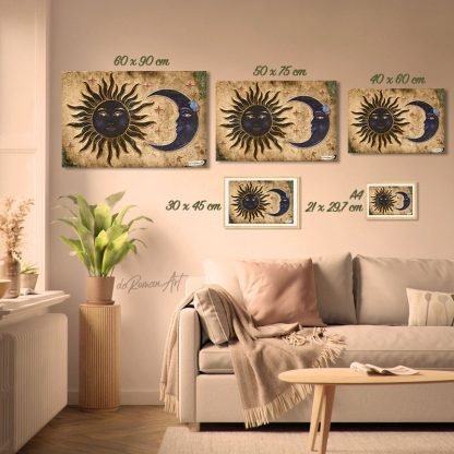 Sol y Luna Cuadros decorativos y tamaños