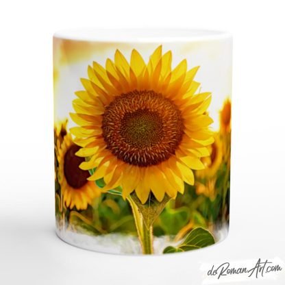 Taza de girasoles bonita y moderna