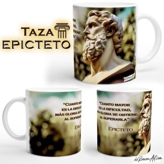 Taza de Epicteto con frase (estoicismo)