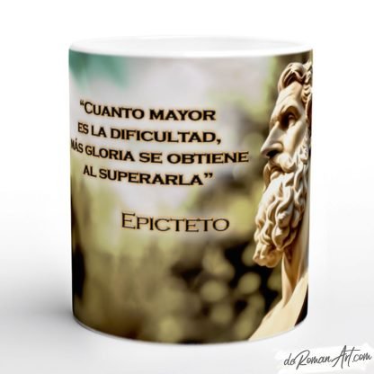 Taza con frase inspiradora de Epicteto