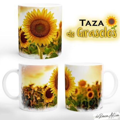 Taza de Girasoles en Cerámica (café)