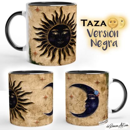 Taza de la Luna y el Sol (Versión negra)